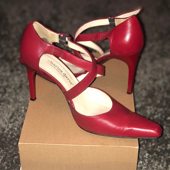Charles David Shoes - Charles David red strap pumps #shesdarlin! Charles David Shoes - Charles David red strap pumps #shesdarlin!
